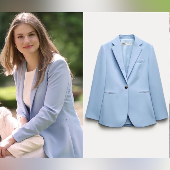 Zara Sky Blue Tailored Jacket - Picture 5 of 7